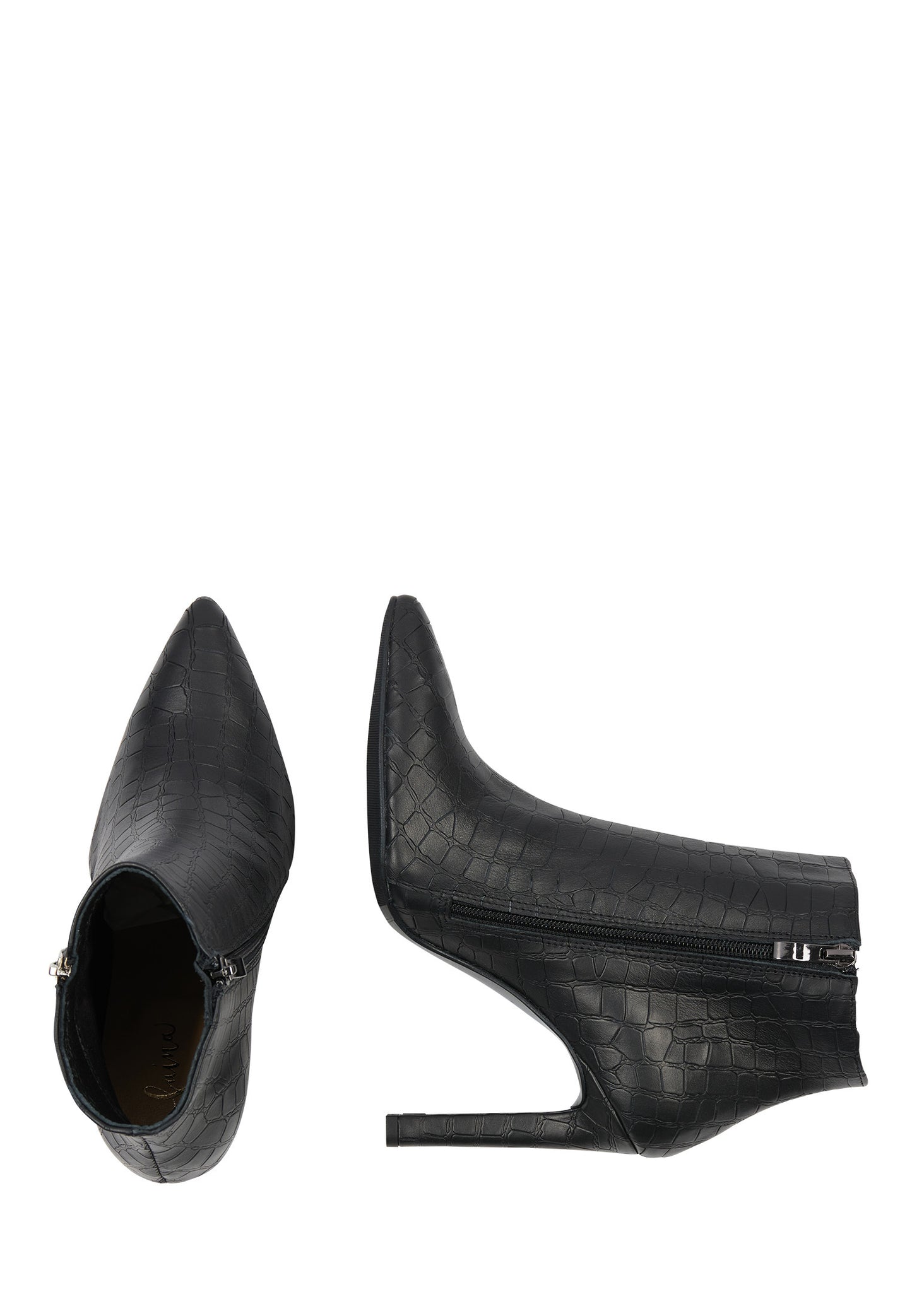 faina Leder Stiefelette in Krokodil-Optik