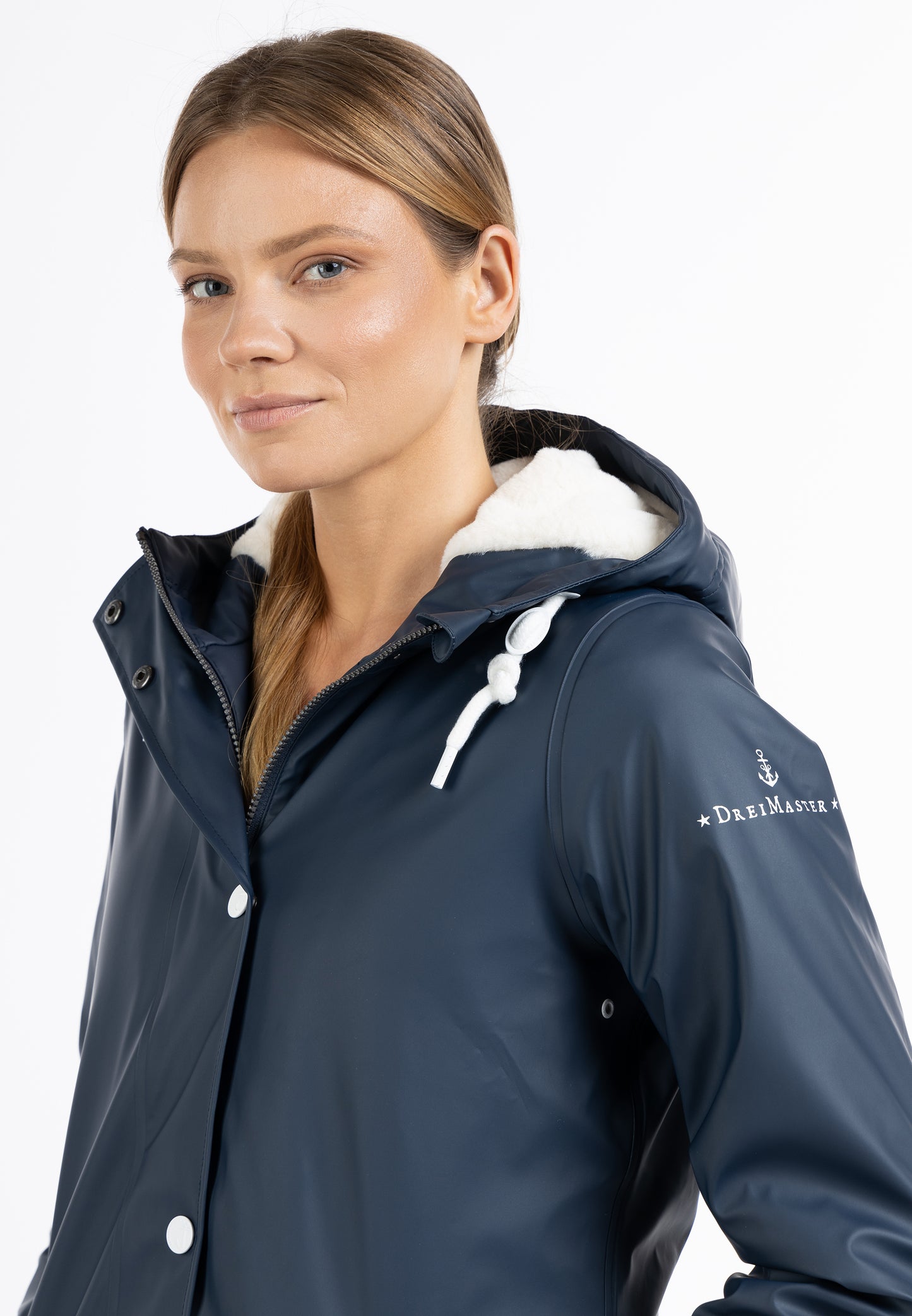 DreiMaster Maritim Damen-Regenjacke mit Kunstfell-Futter