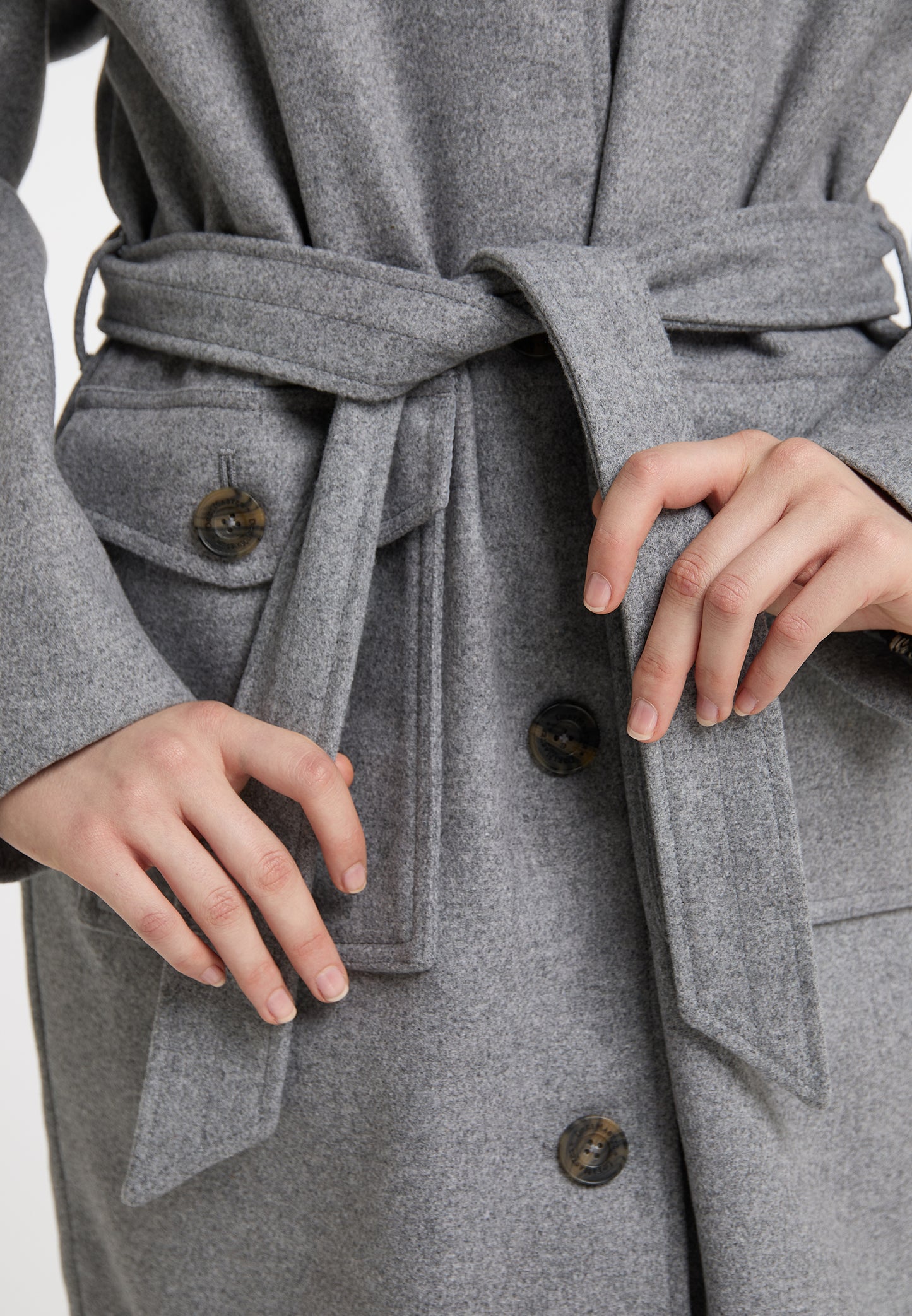 DreiMaster vintage damski przejściowy płaszcz z mieszanki wełny