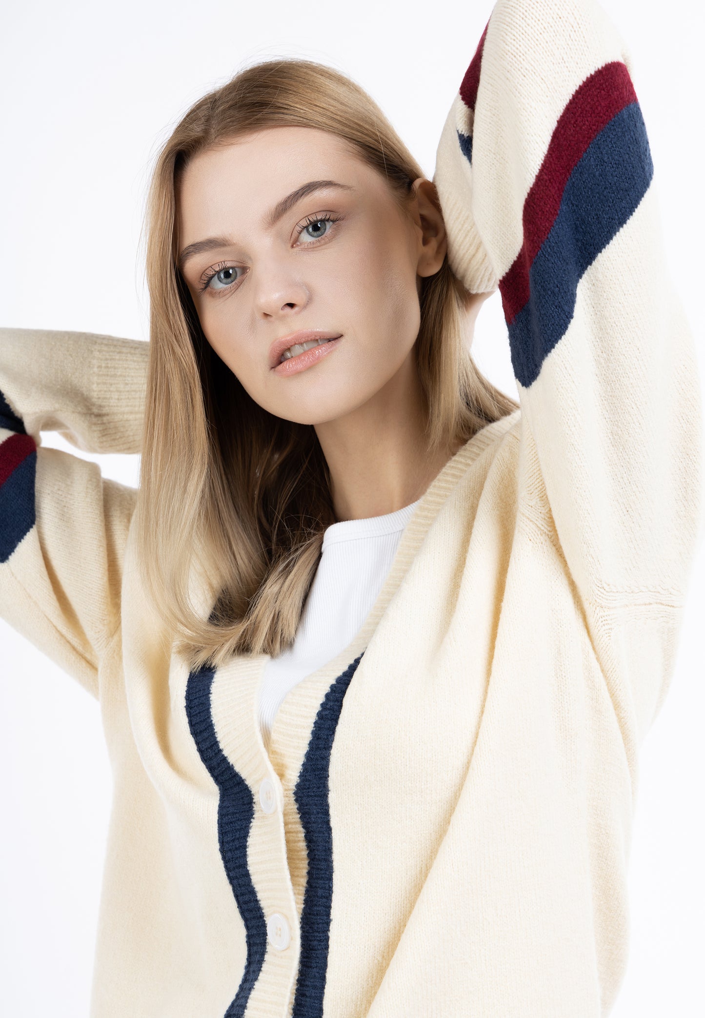 DreiMaster Maritim Damen Strickjacke mit Knopf