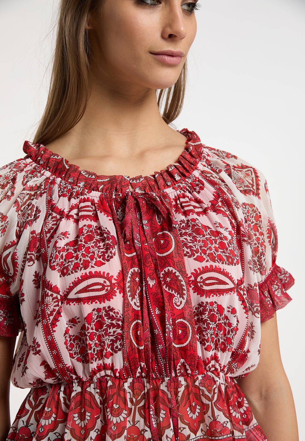 Hypate Women's Blouse with Ruffled Sleeves