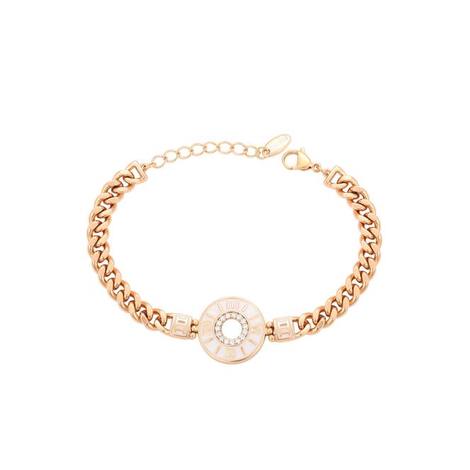 faina Curb Chain Link Bracelet With Rhinestones