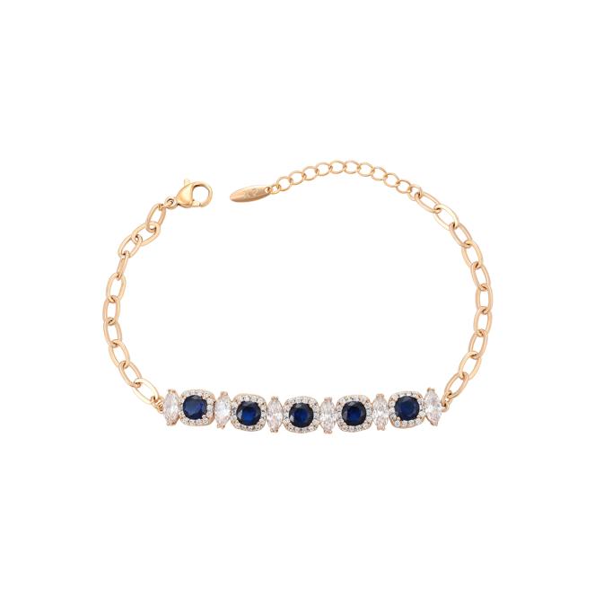 faina Crystal-Studded Chain Link Bracelet