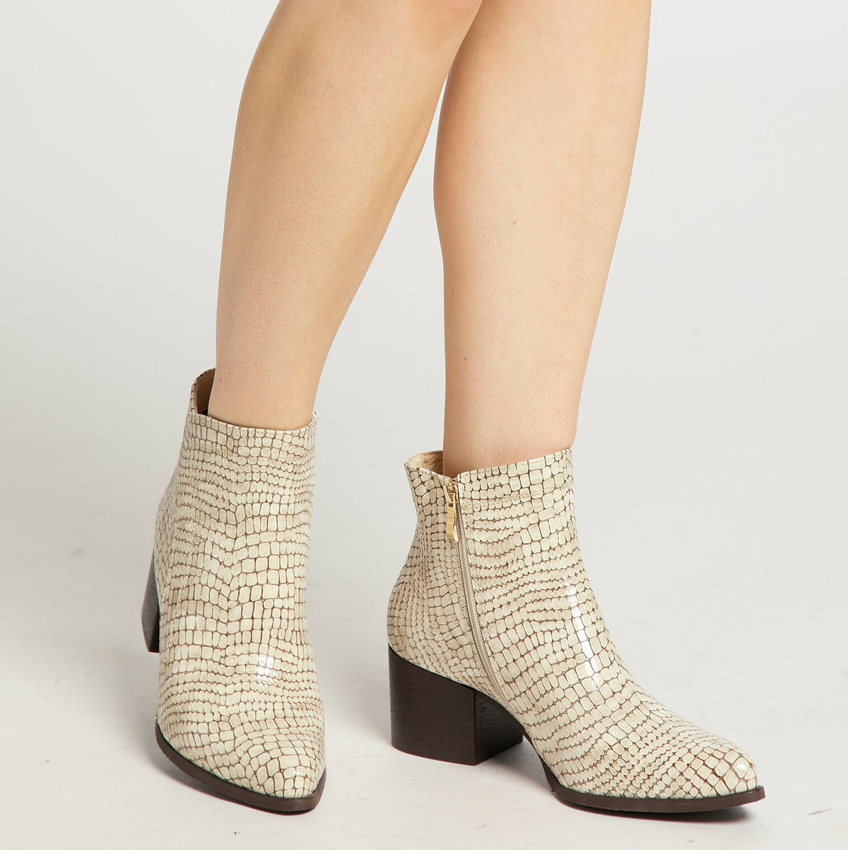 faina LI Leder Stiefelette in Snake-Optik