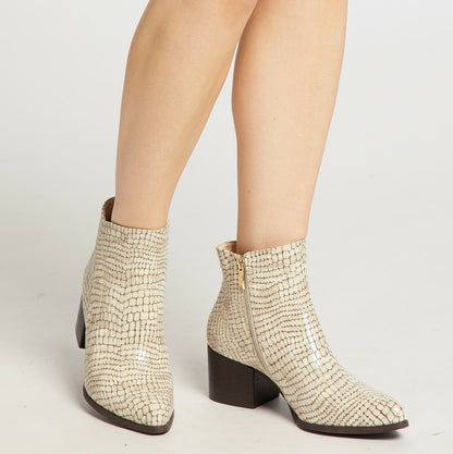faina LI Leder Stiefelette in Snake-Optik