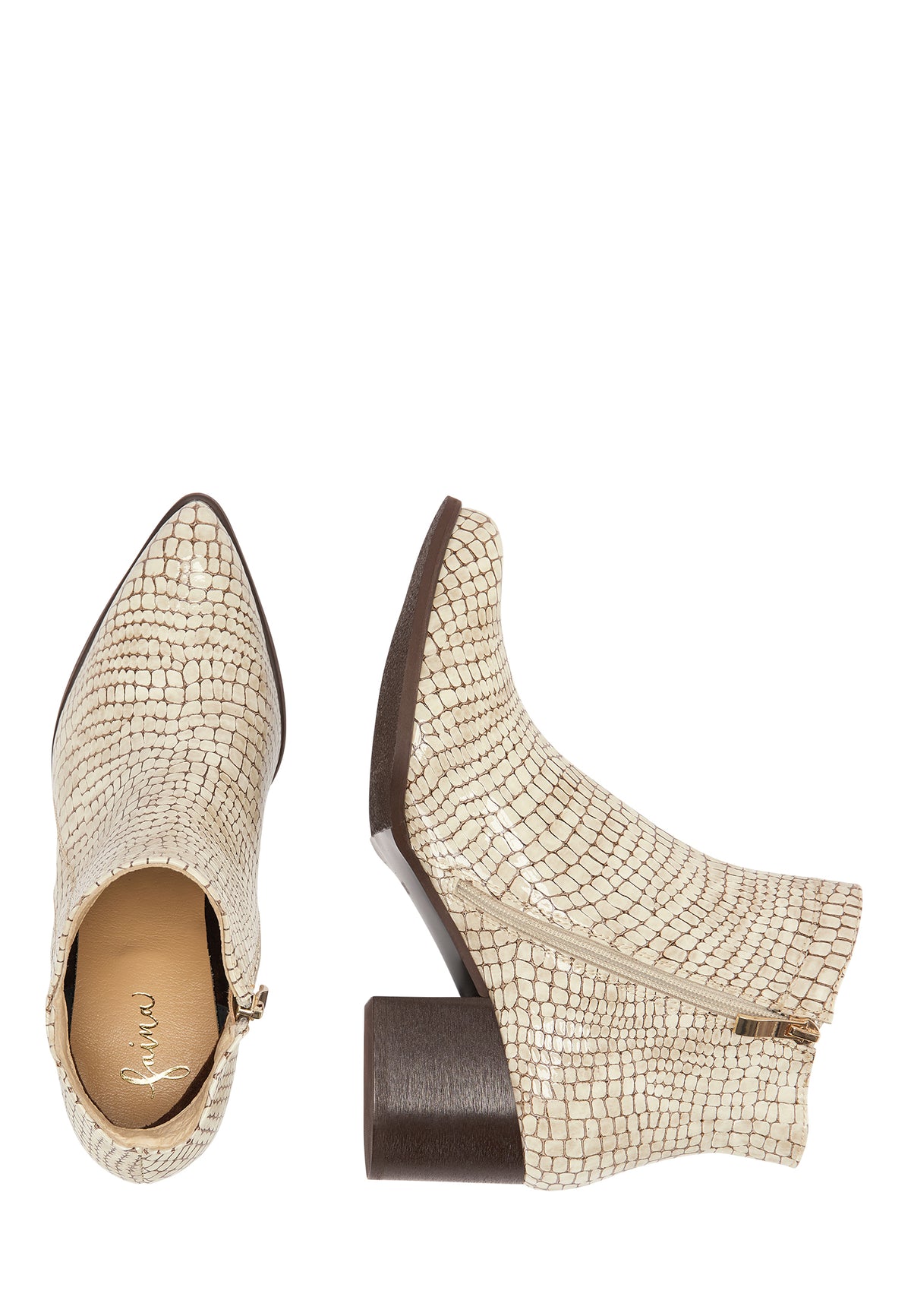 faina LI Leder Stiefelette in Snake-Optik