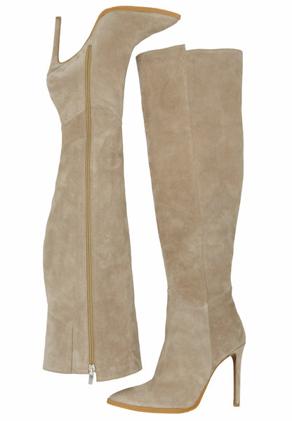 faina Overknees aus Verloursleder