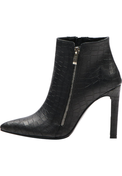 faina Leder Stiefelette in Krokodil-Optik