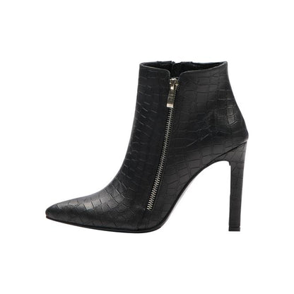 faina Leder Stiefelette in Krokodil-Optik
