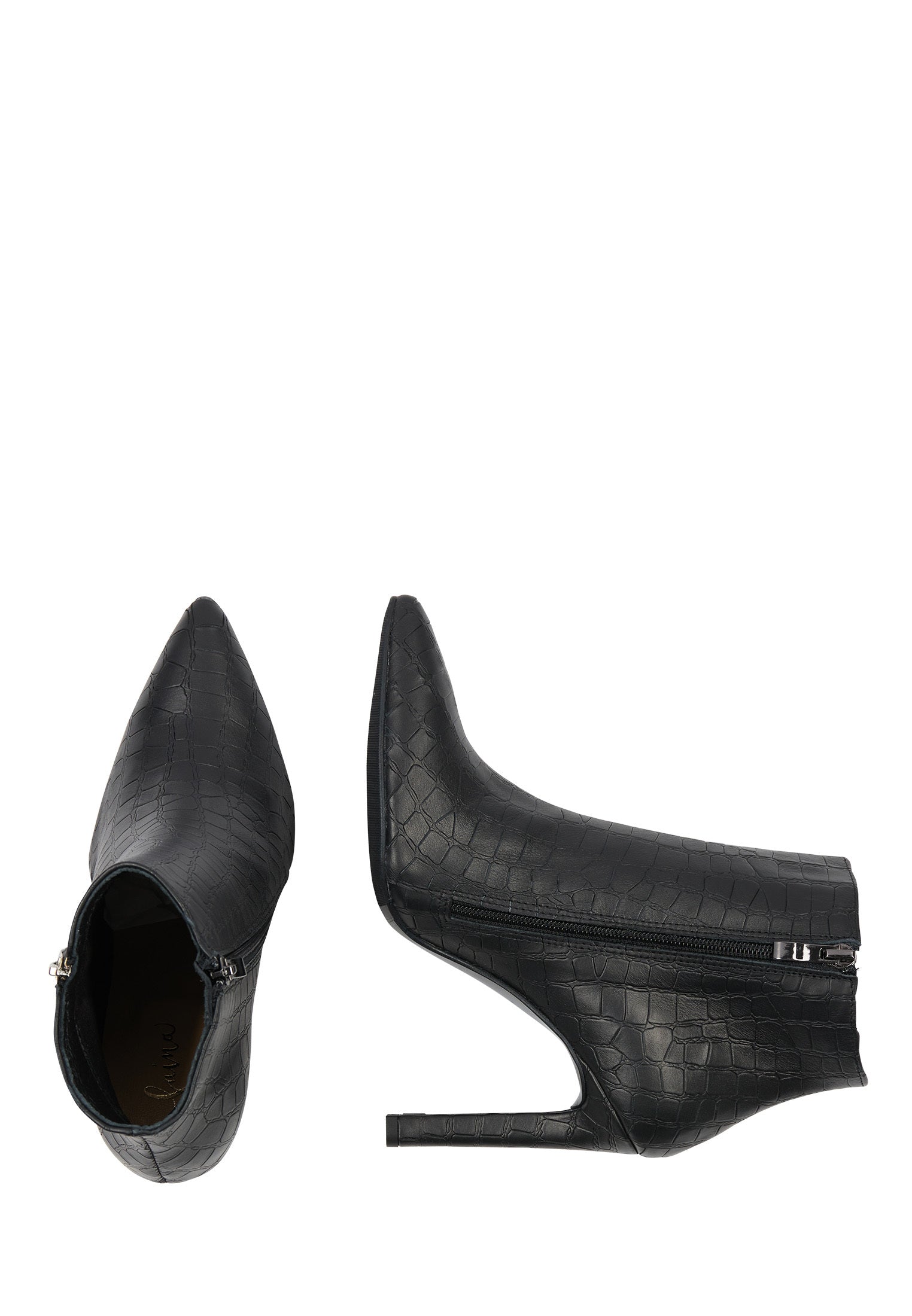 faina Leder Stiefelette in Krokodil-Optik