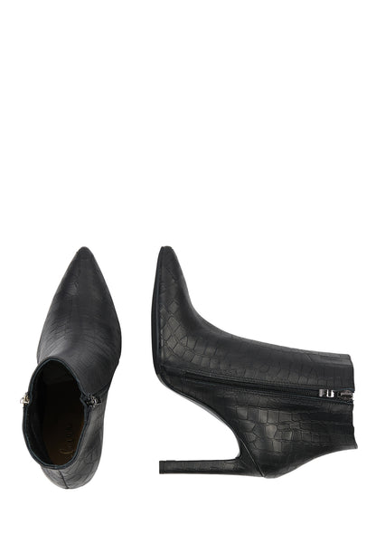 faina Leder Stiefelette in Krokodil-Optik