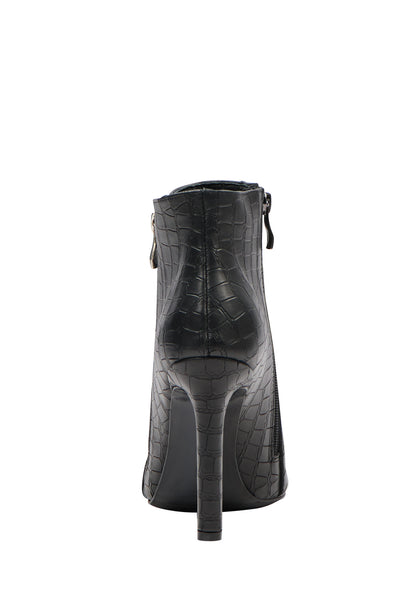 faina Leder Stiefelette in Krokodil-Optik