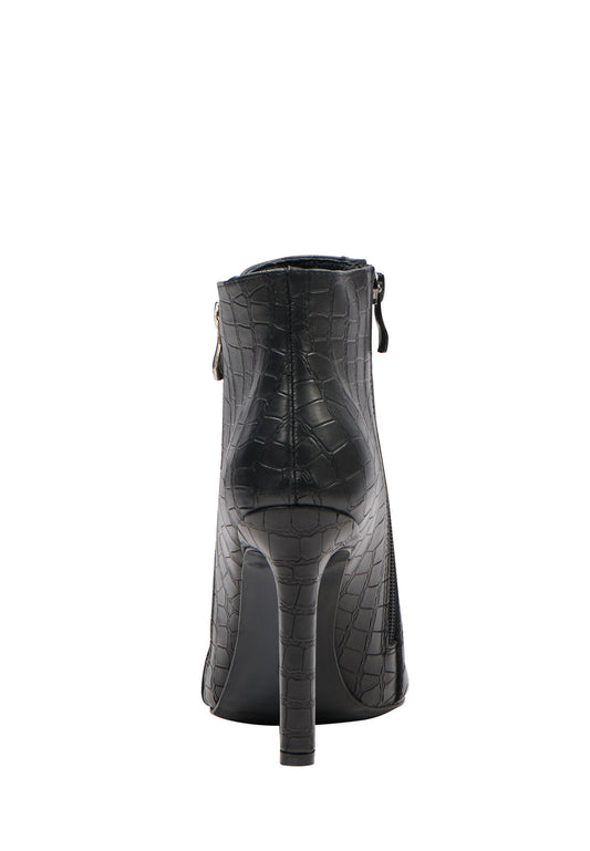 faina Leder Stiefelette in Krokodil-Optik