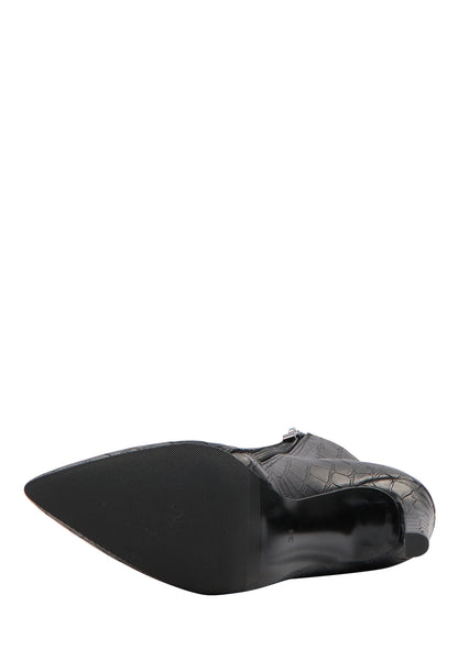 faina Leder Stiefelette in Krokodil-Optik