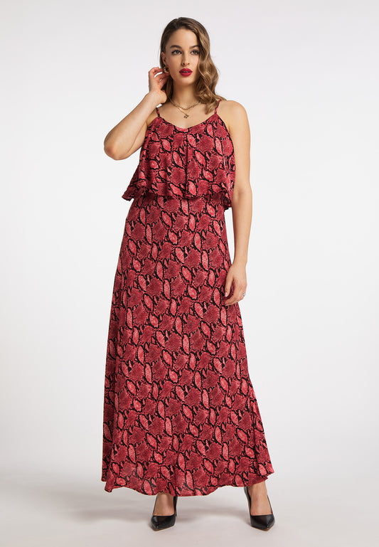 faina Damen Maxikleid mit Schlangenmuster