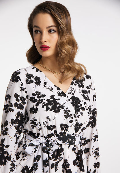faina Damen Midikleid mit Blumenmuster
