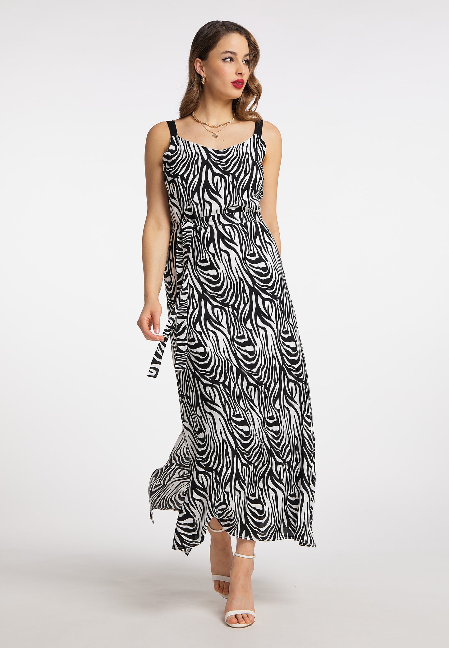 faina Maxikleid mit Zebra-Print