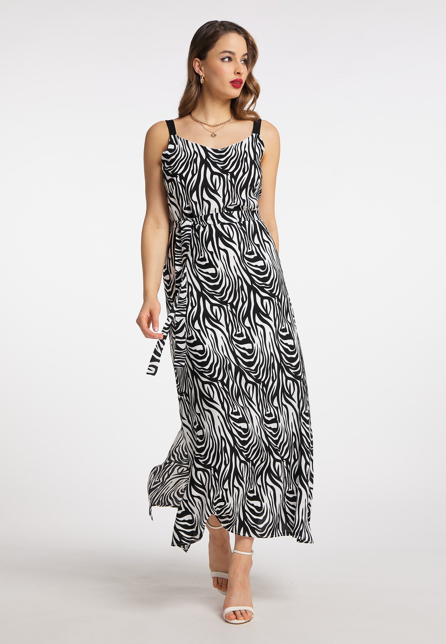 faina Maxikleid mit Zebra-Print