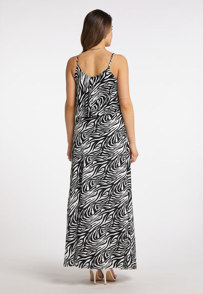 faina Damen Maxikleid mit Zebra-Print