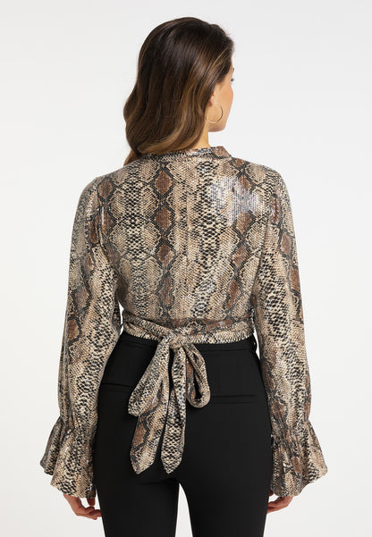 faina Wickelbluse mit Pailletten
