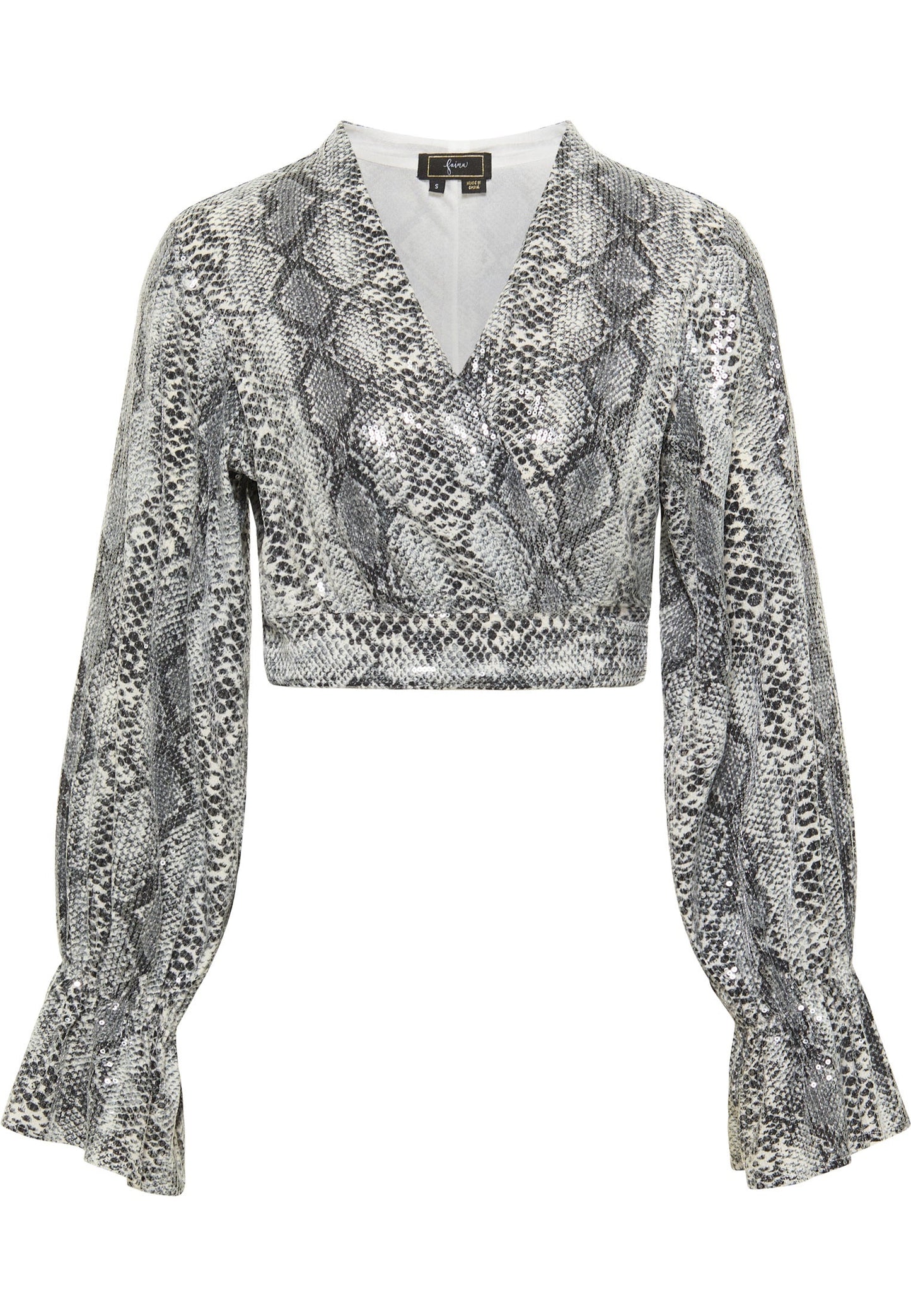 Faina Women's Wrap Blouse With Sequins