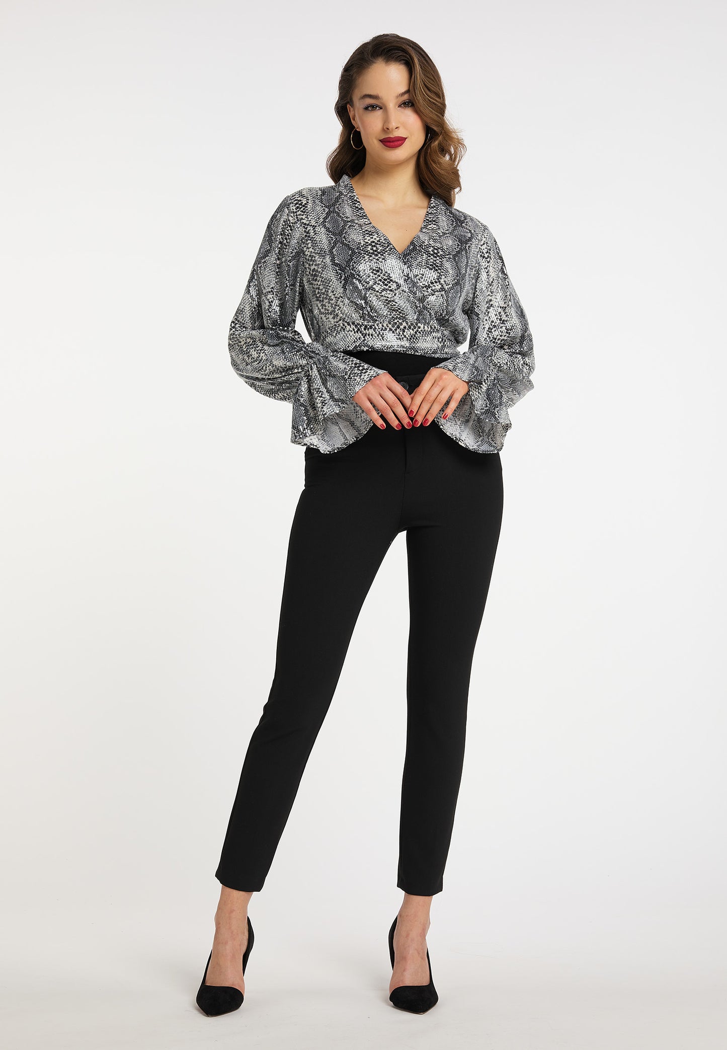 faina Wickelbluse mit Pailletten