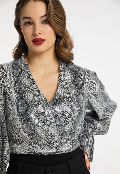 faina Wickelbluse mit Pailletten