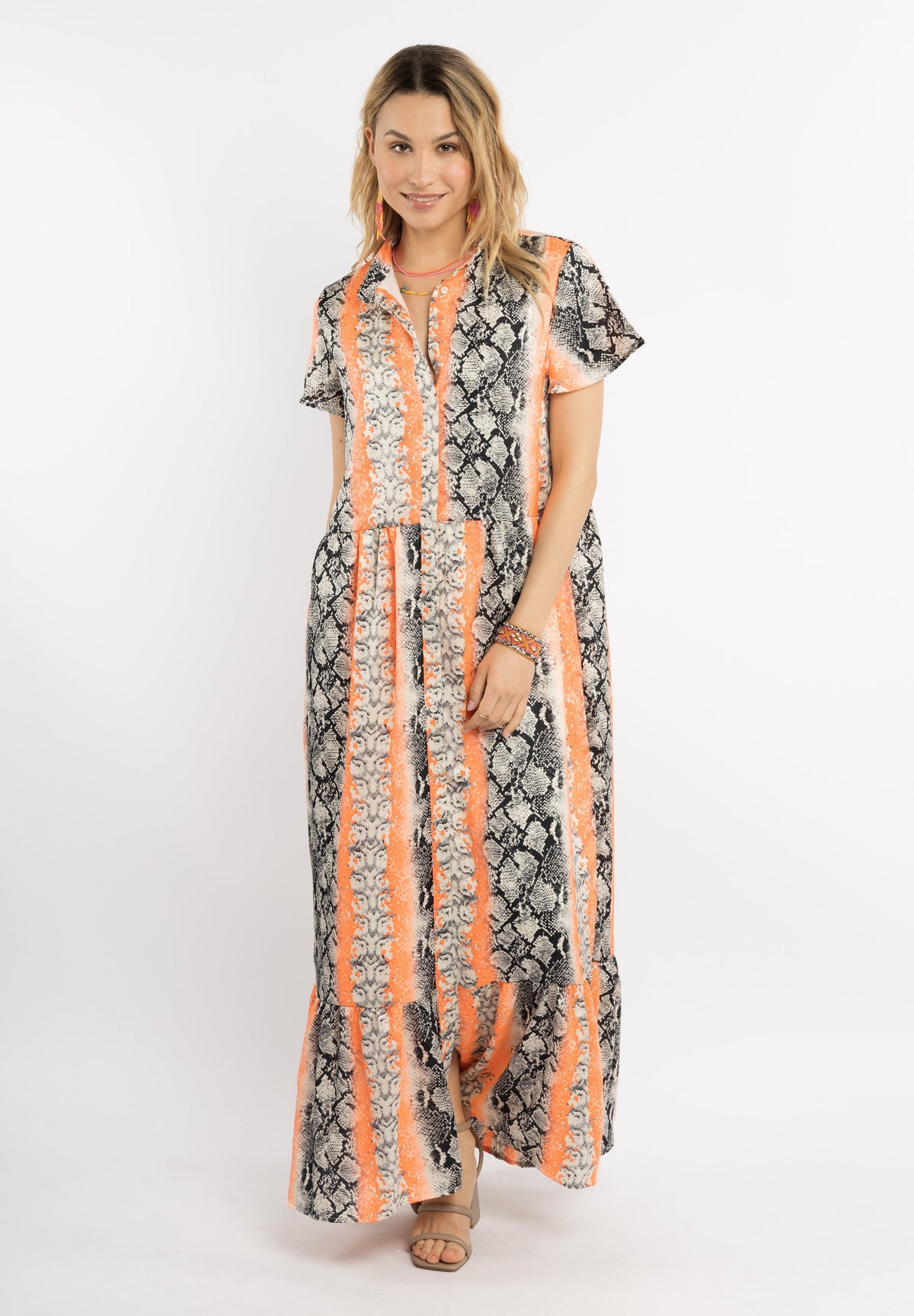 Izia Women's Dress Short Sleeve Maxi