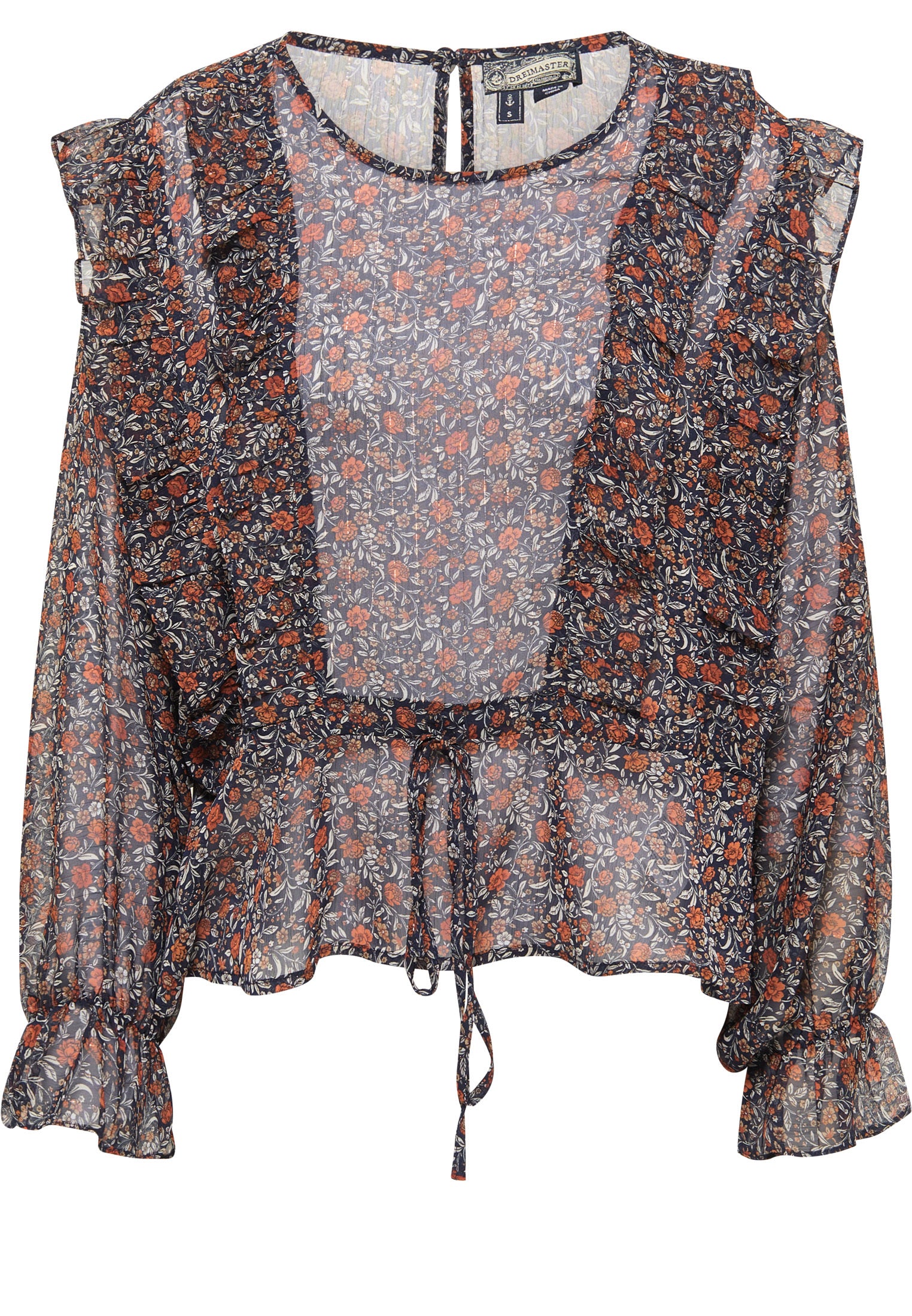 DreiMaster Vintage Damen Bluse mit langen Ärmeln