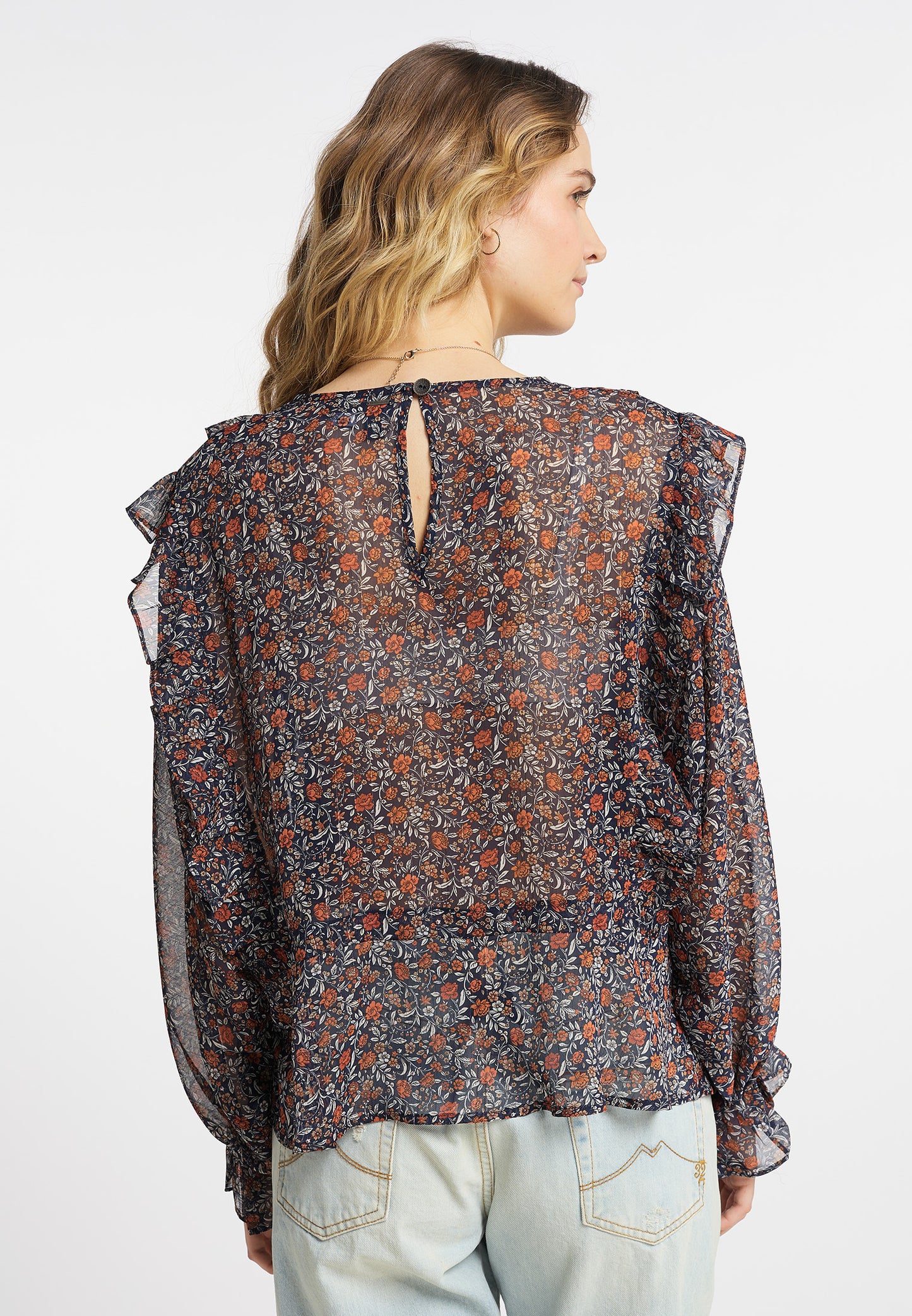 DreiMaster Vintage Damen Bluse mit langen Ärmeln