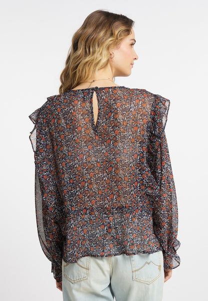 DreiMaster Vintage Damen Bluse mit langen Ärmeln