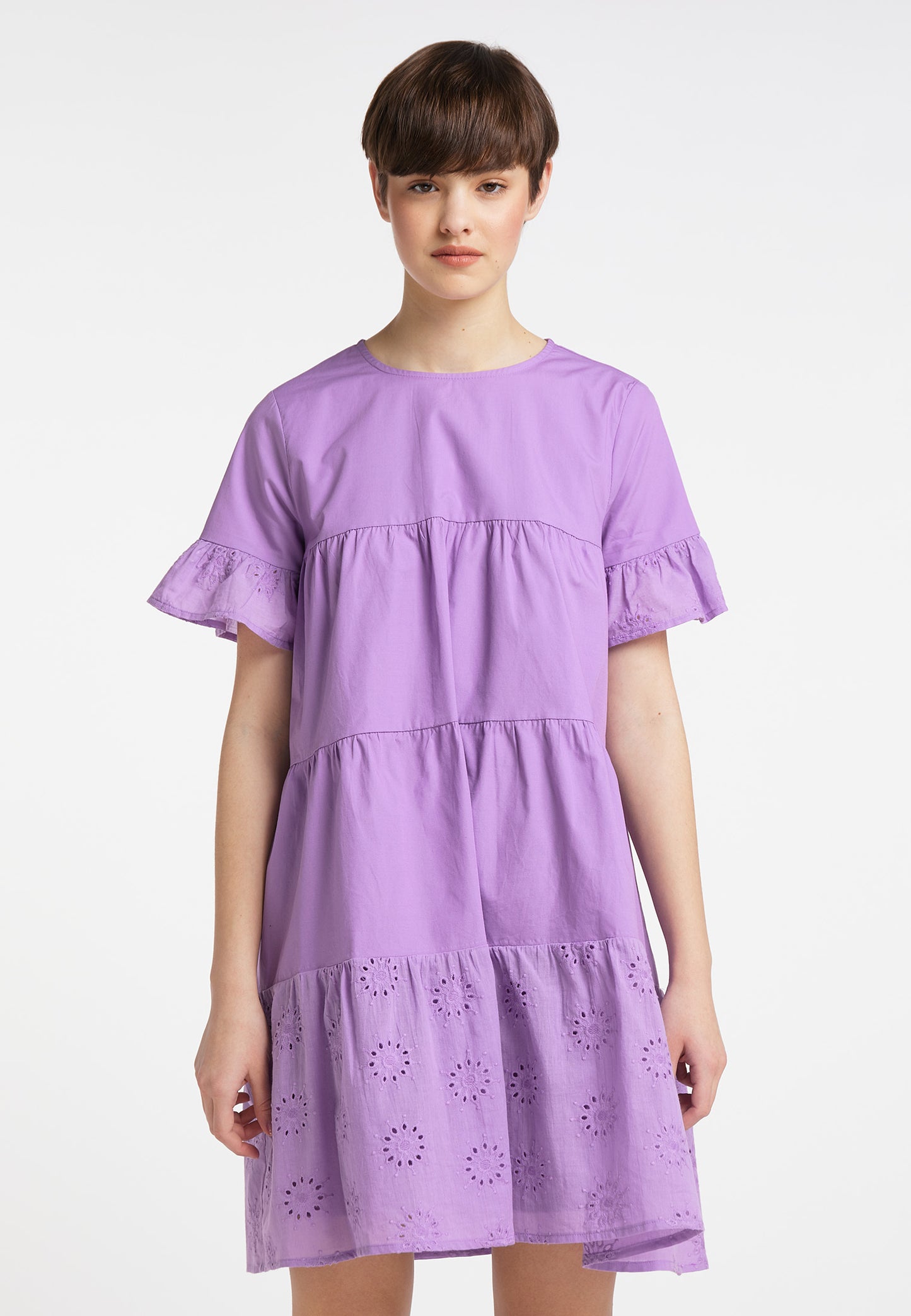 myMo Damen-Kleid mit �sen-Spitze