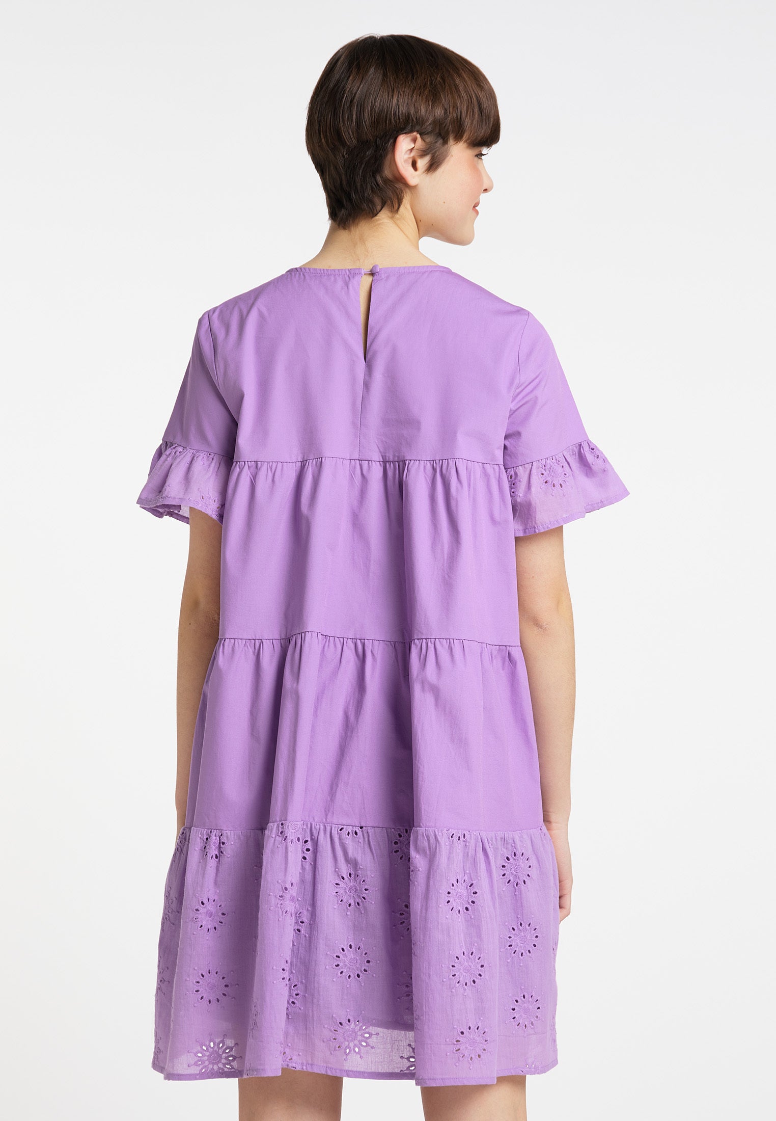 myMo Damen-Kleid mit �sen-Spitze