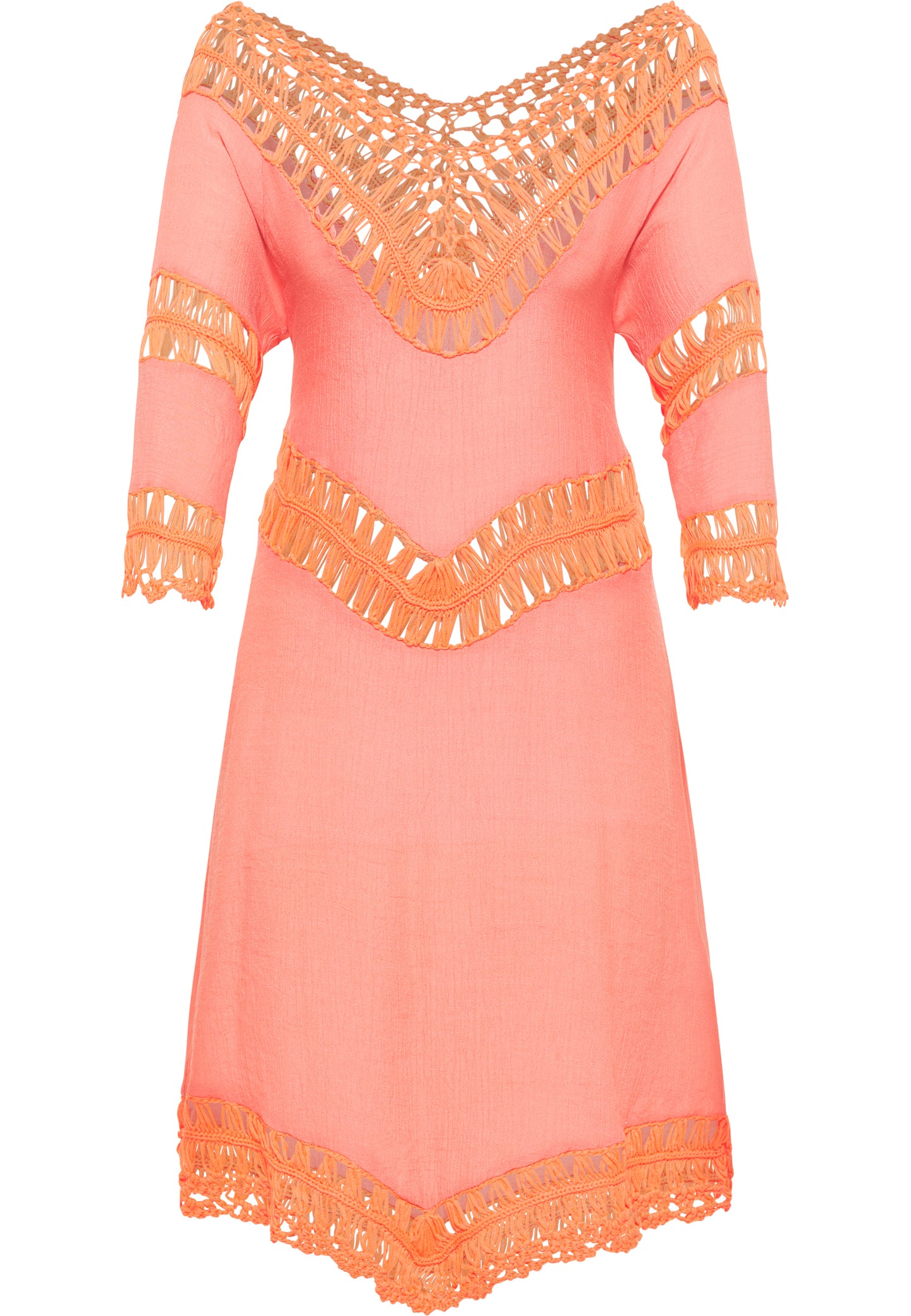 IZIA Women's Tunic Dress Mini With Crochet Part