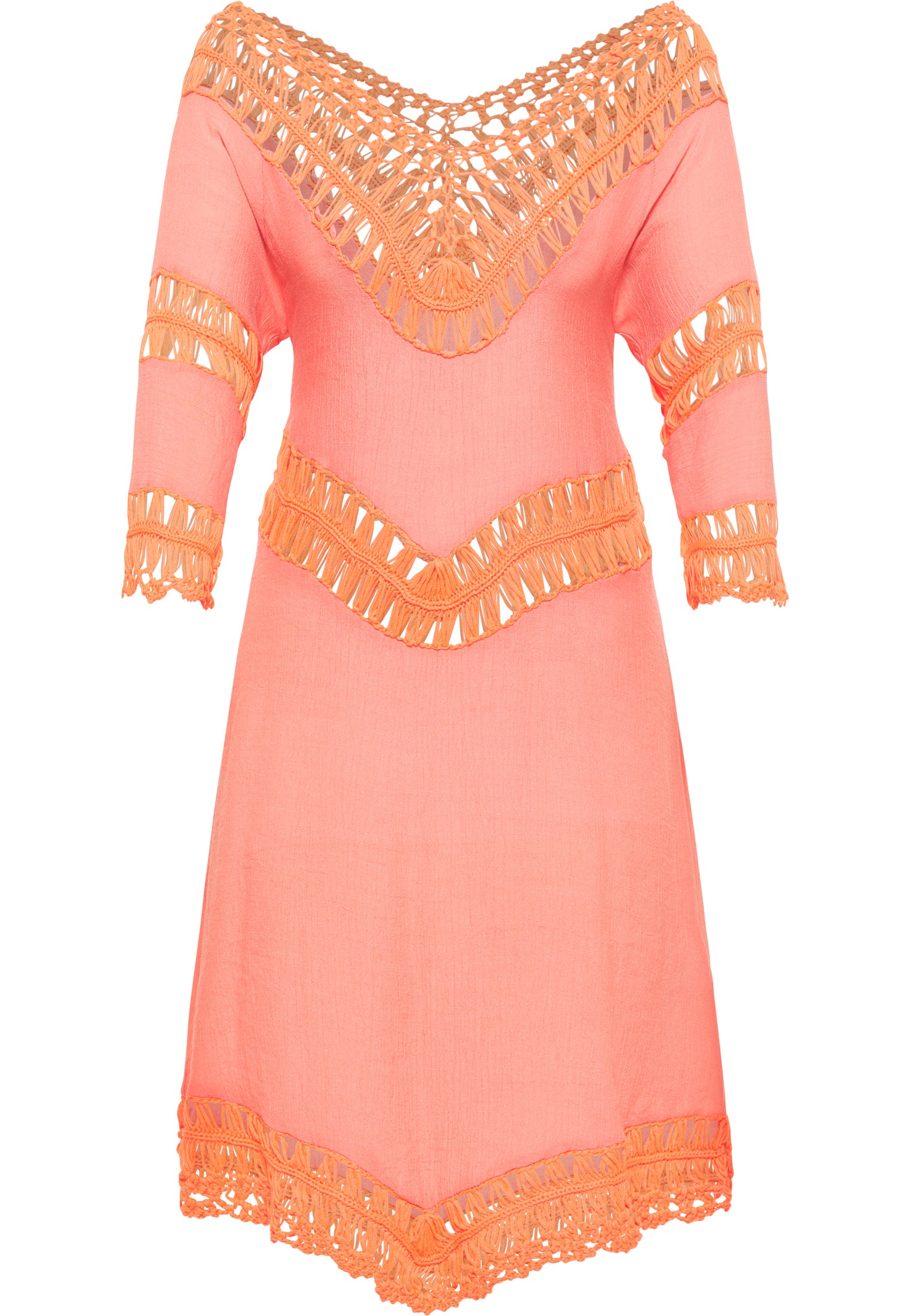 IZIA Women's Tunic Dress Mini With Crochet Part