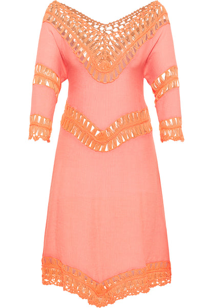 IZIA Women's Tunic Dress Mini With Crochet Part