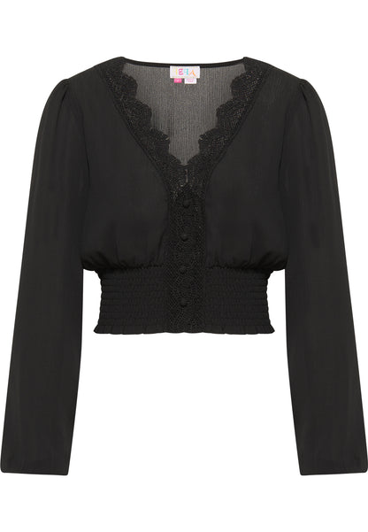 IZIA Women's Cropped Blouse Long Sleeves