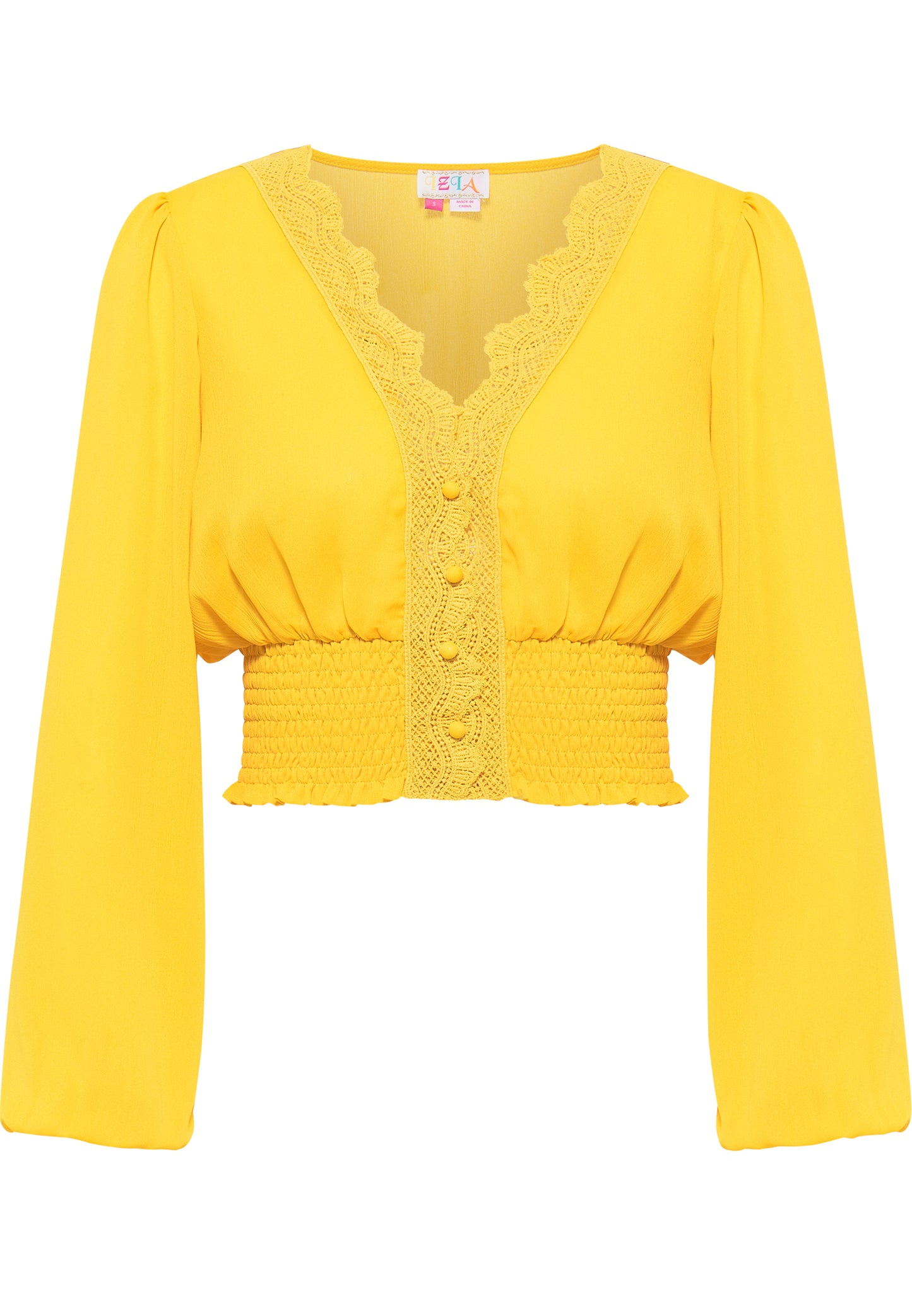 IZIA Women's Cropped Blouse Long Sleeves