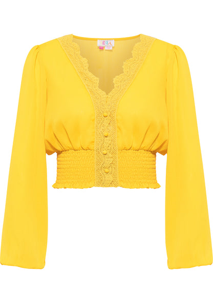 IZIA Women's Cropped Blouse Long Sleeves