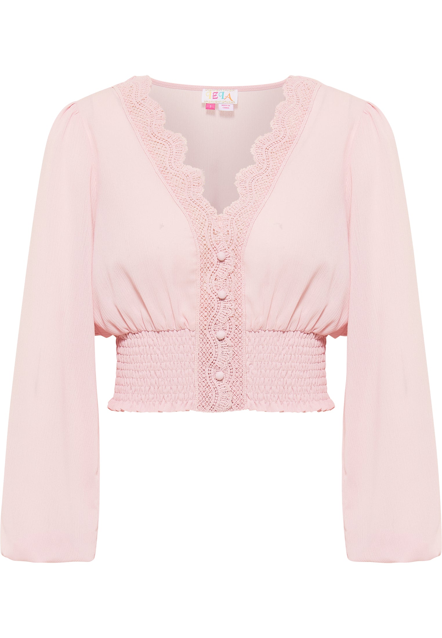 IZIA Women's Cropped Blouse Long Sleeves