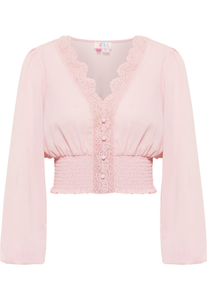 IZIA Women's Cropped Blouse Long Sleeves