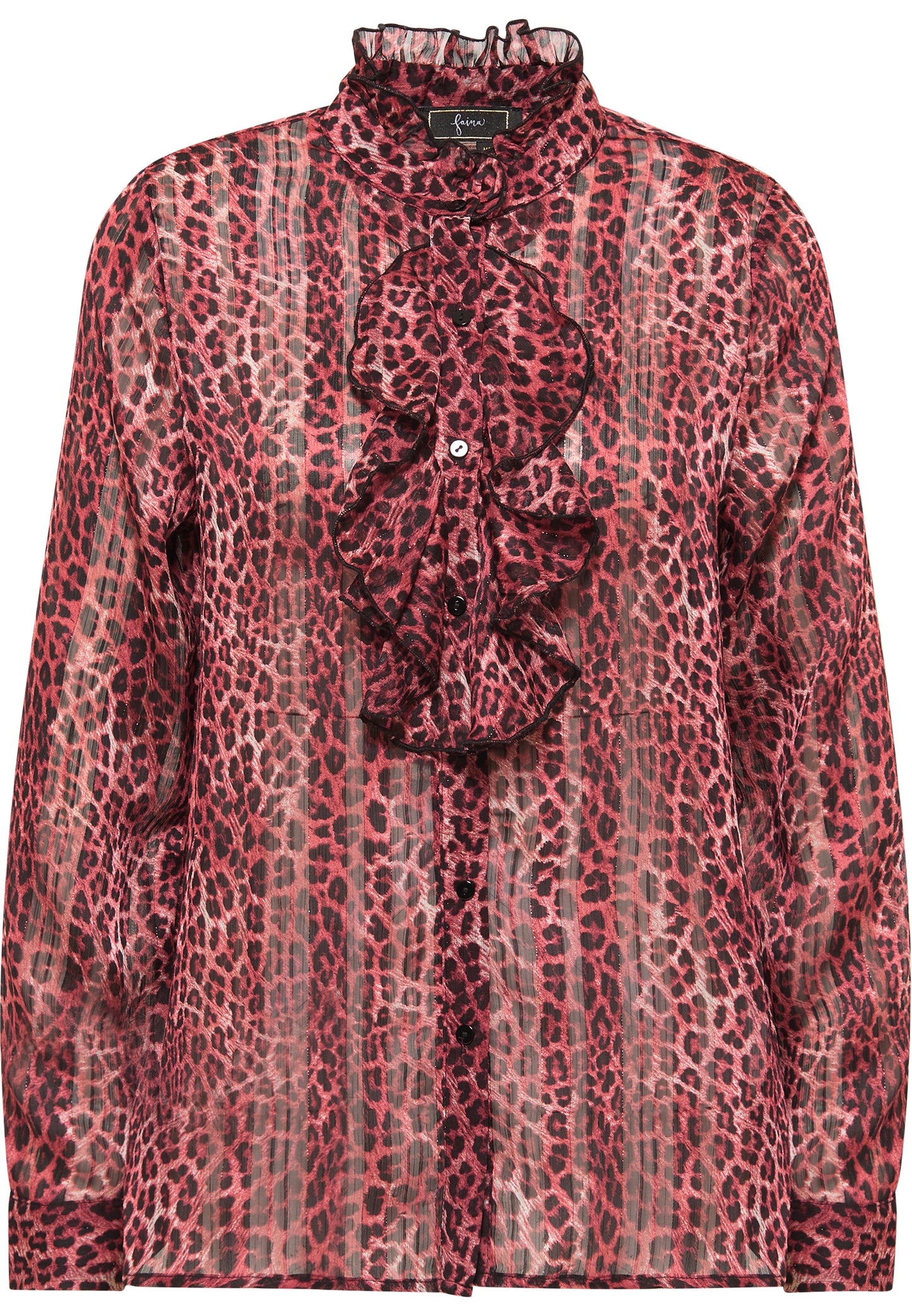 faina Rüschenbluse mit Leoprint