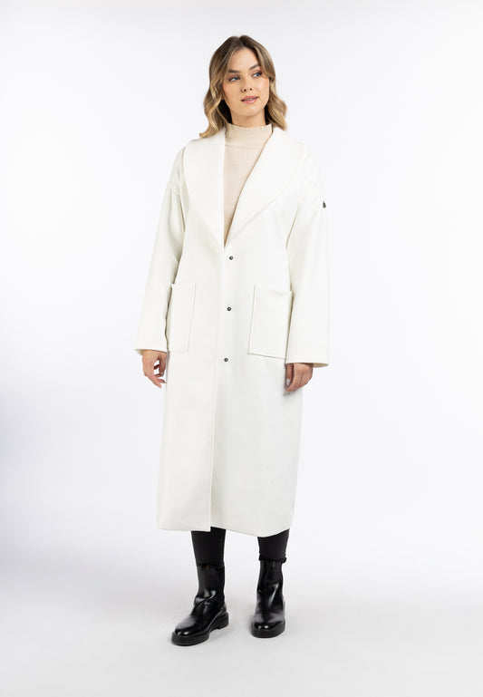 DreiMaster vintage damski przejściowy płaszcz z mieszanki wełny