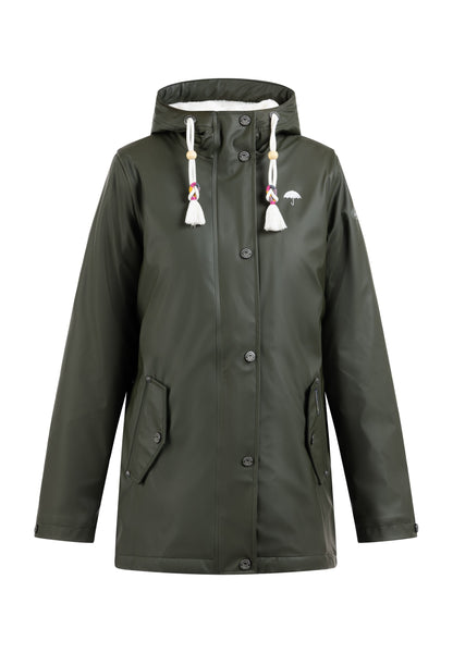 Schmuddelwedda Women's Rain Jacket With Faux Fur Lining