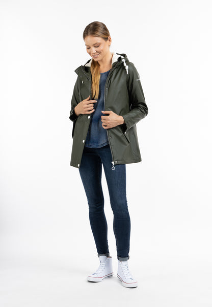 DreiMaster Maritim Damen-Regenjacke mit Kunstfell-Futter