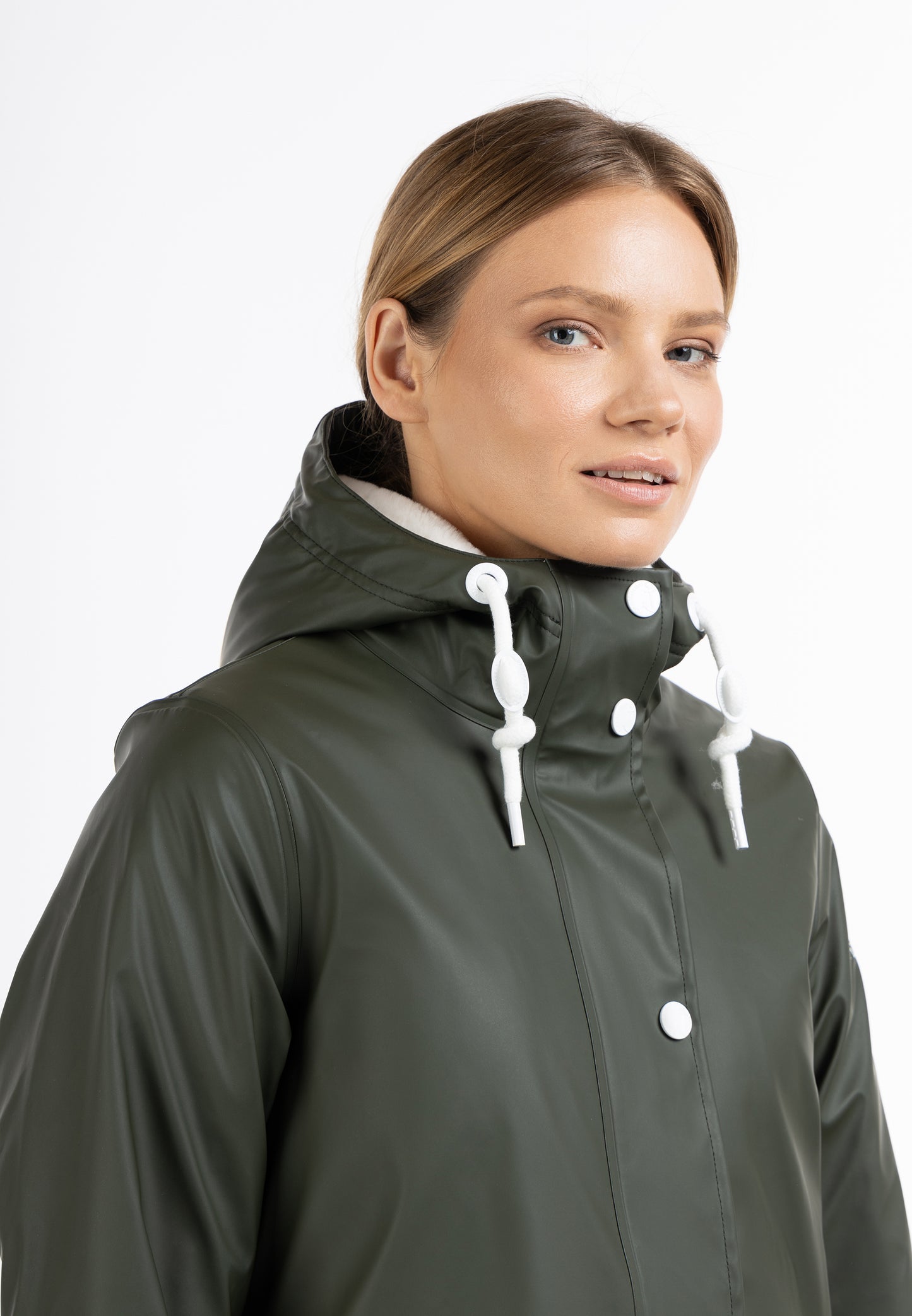 DreiMaster Maritim Damen-Regenjacke mit Kunstfell-Futter