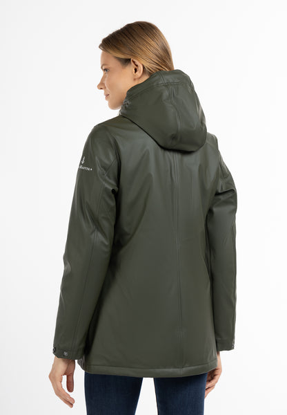 DreiMaster Maritim Damen-Regenjacke mit Kunstfell-Futter