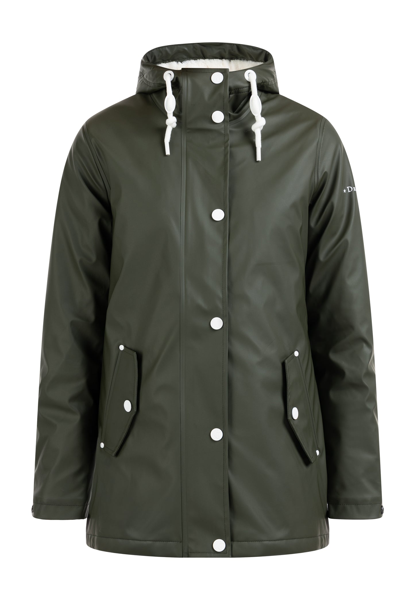 DreiMaster Maritim Damen-Regenjacke mit Kunstfell-Futter