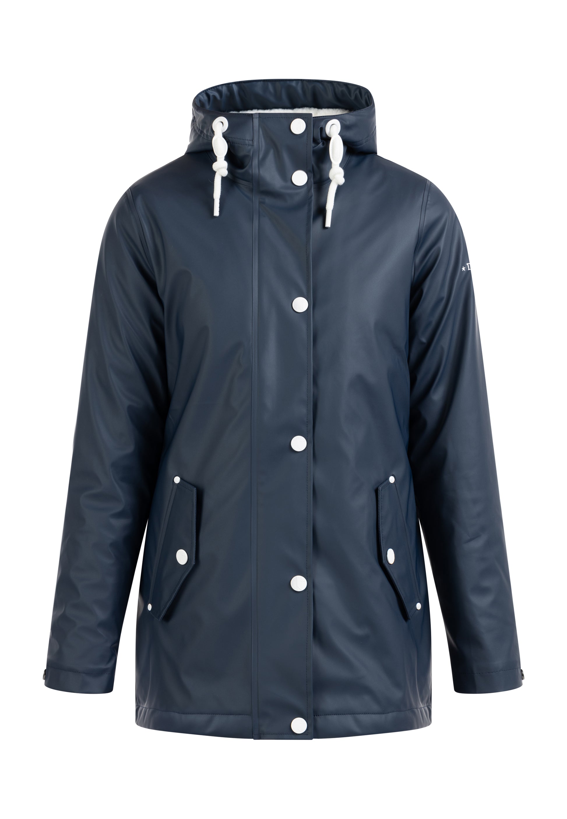 DreiMaster Maritim Damen-Regenjacke mit Kunstfell-Futter