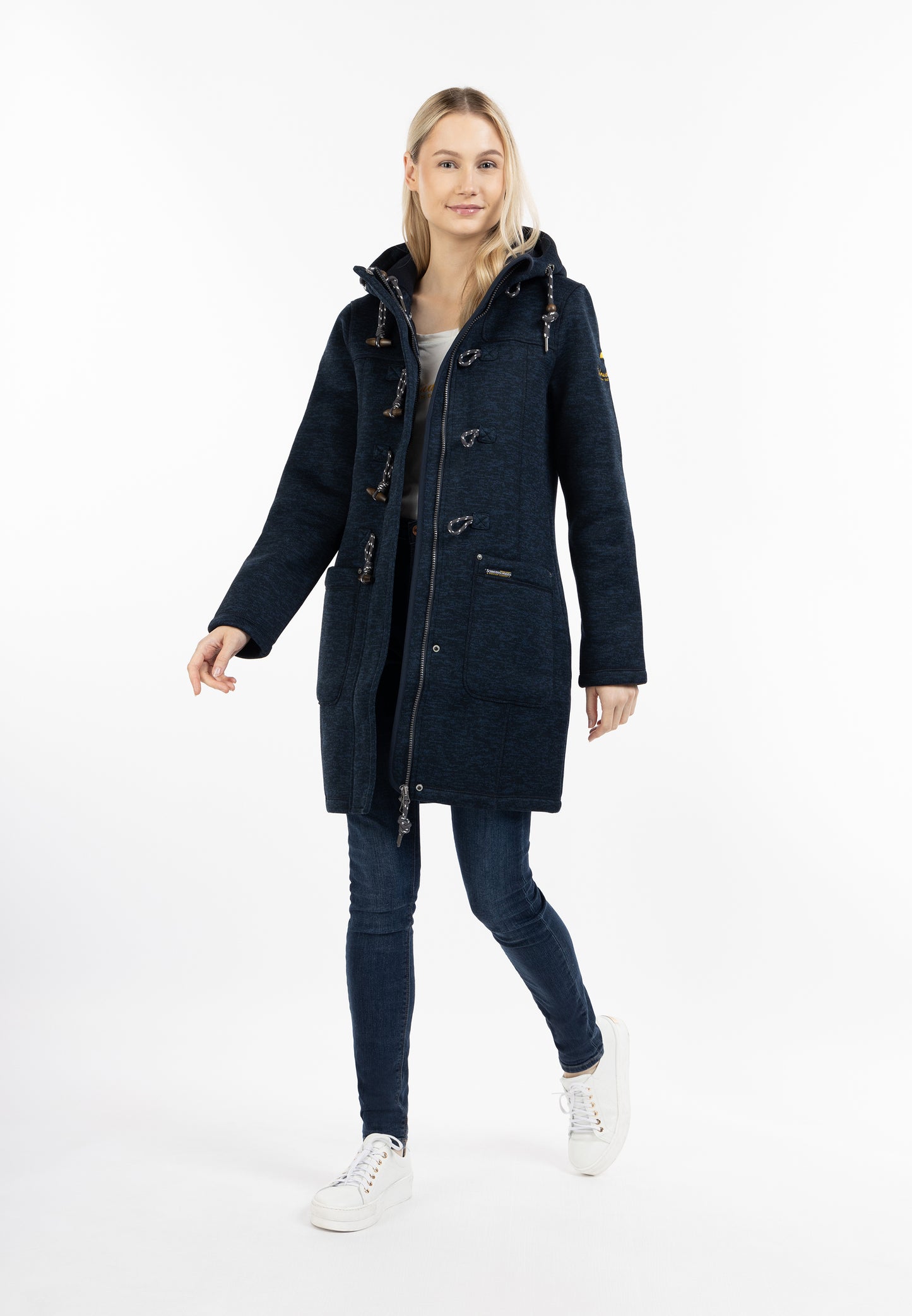 Schmuddelwedda Damen Strickfleece Dufflemantel
